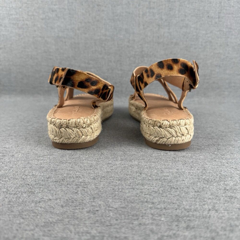 New‎ Madewell Sandals Womens 8.5 Brown Leather Animal Print Beachy Boho Resort - Picture 5 of 14